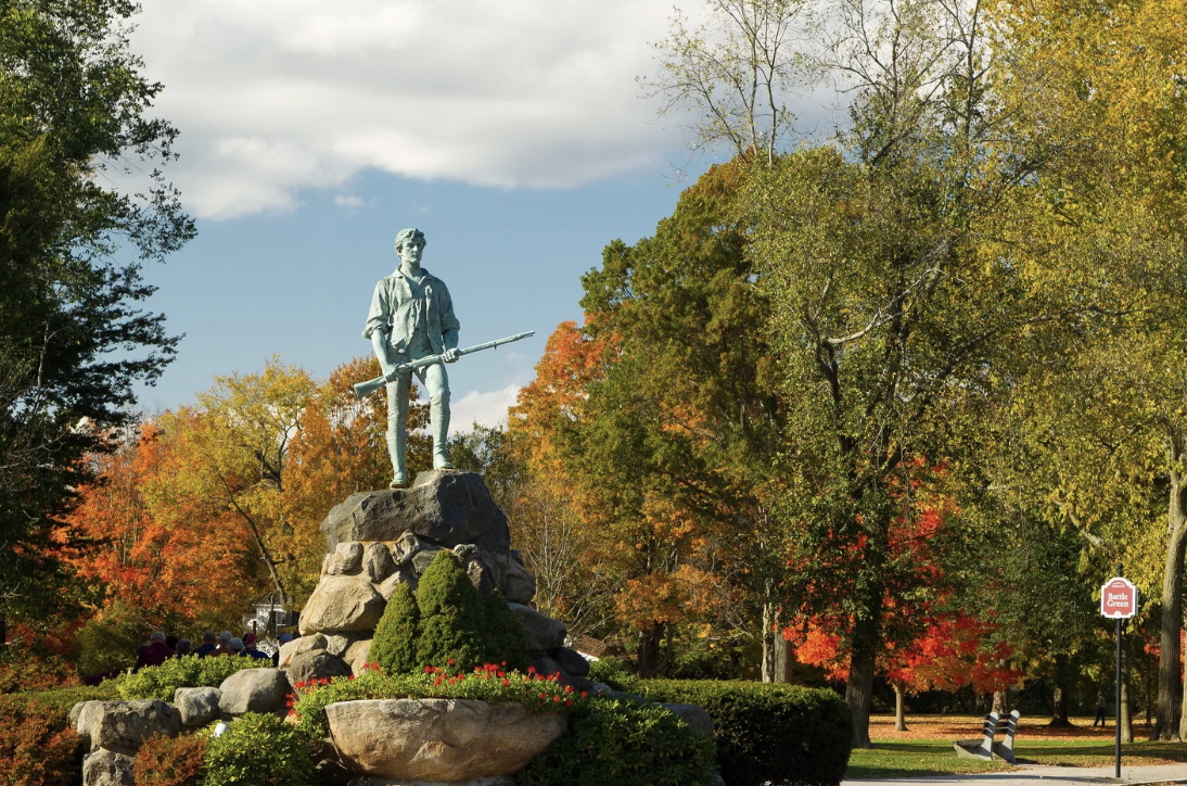 Minuteman statue at Lexington Battle Green — Lexington, MA